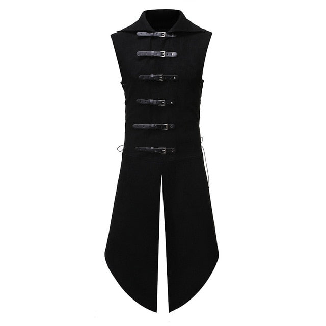 Gilet Victorien Gothique Steampunk Velours Noir