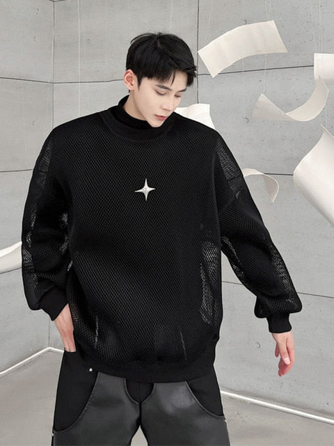 Star Darkwear Mesh Hollow Sweatshirt
