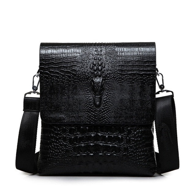 Sacs de messager intelligents en cuir d'alligator pour hommes