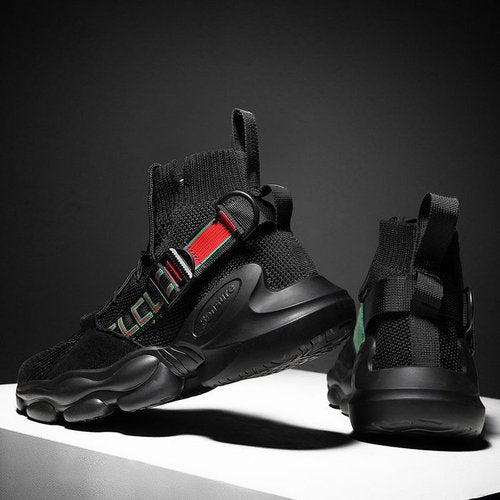 Chunky Mesh High Top avec sangle à boucle Casual Men Sneaker