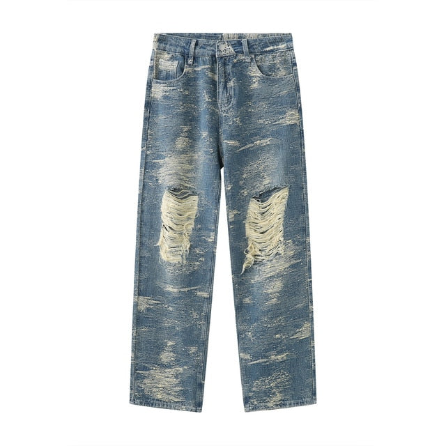 Spring Ripped Denim Jacket Sets