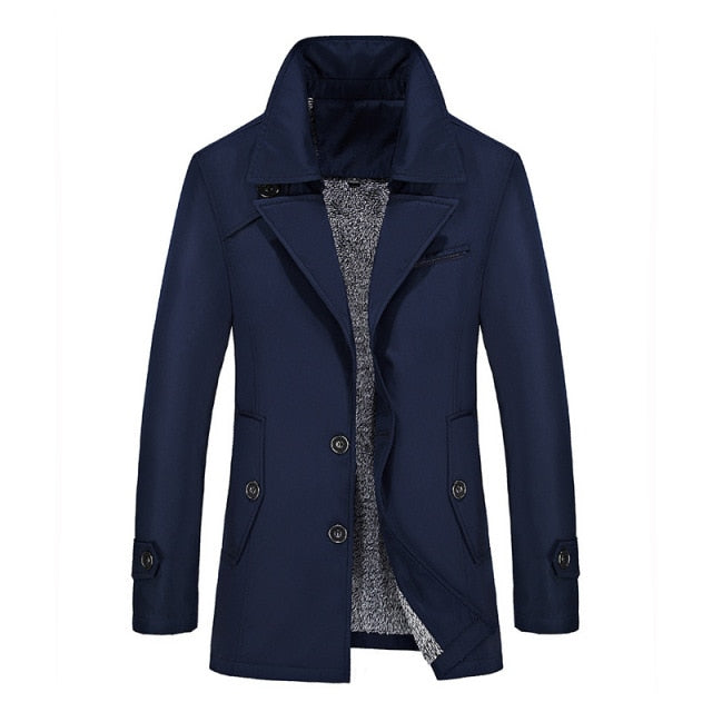 Gabardina de hombre de talla grande de color sólido