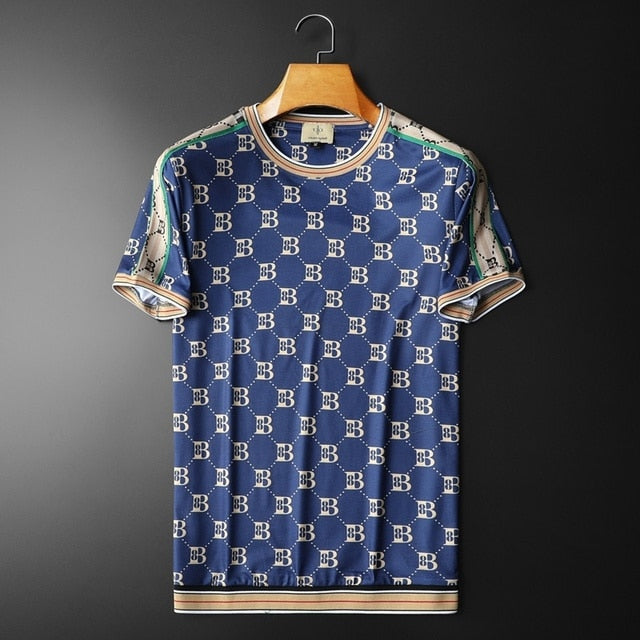 Mercerized Geometric Cotton Vintage T-Shirt