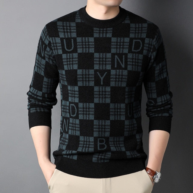 Prendas de punto acrílicas de viscosa con letras a cuadros