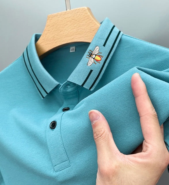 Little Bee Embroidered On Neck Polo Shirt