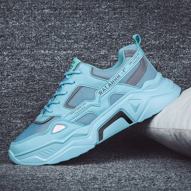 Chaussures de course respirantes en maille aérée à rayures