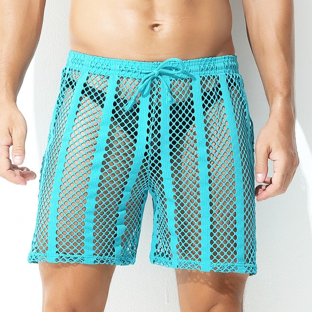 Short transparent à cordon creux