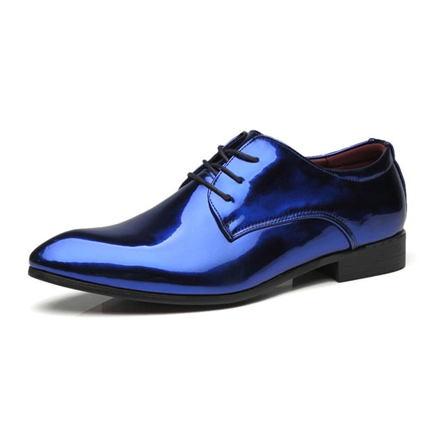 Lux Glossy Lace Up Hombres Zapatos Oxford