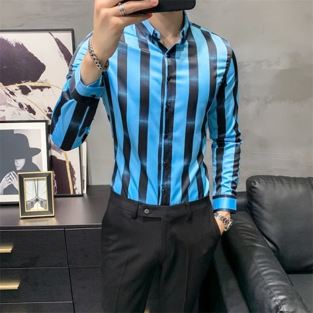 Ombre Style Striped Patterned Shirt