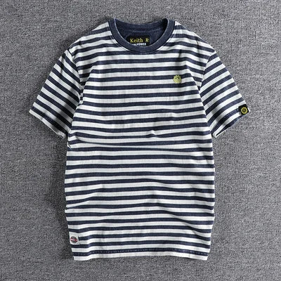 Simple Round Neck Striped T-Shirt