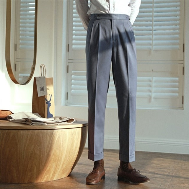 Solid Rolled Up and Waist Sash Style Trousers