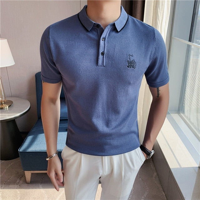 Solid Embroidered Dog Polo Shirt