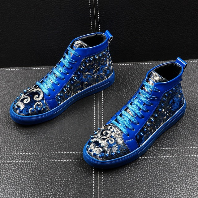 Dazzling Sequin Broderie Youth Casual Style Men Sneaker