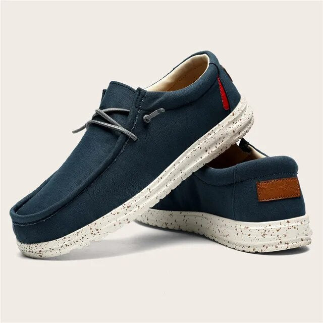 Big Size Solid Canvas Slip-On Loafers