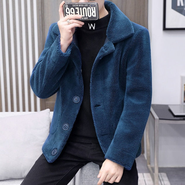 Abrigo de lana con botonadura sencilla