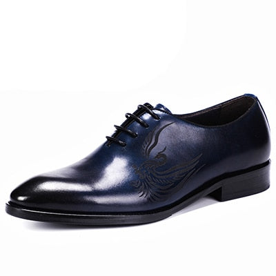 Diseño elegante con detalles de pintura de arte de pájaros Zapatos Oxford para hombre