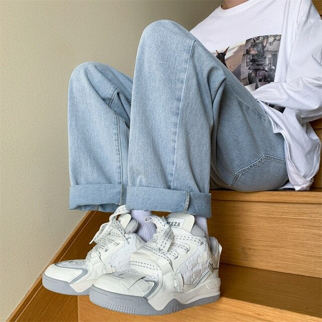 Broken Solid Elastic Waist Jeans