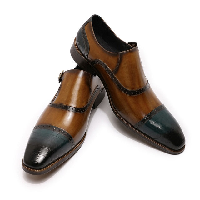 Zapatos de hombre Mocasines hechos a mano con hebilla de monje