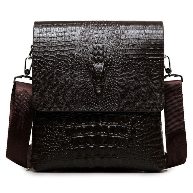 Sacs de messager intelligents en cuir d'alligator pour hommes