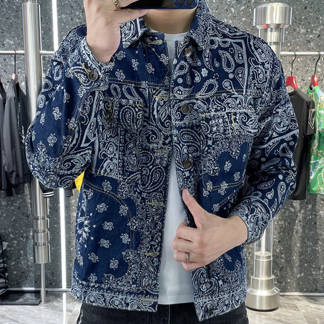 Chaqueta vaquera con flores de marañón