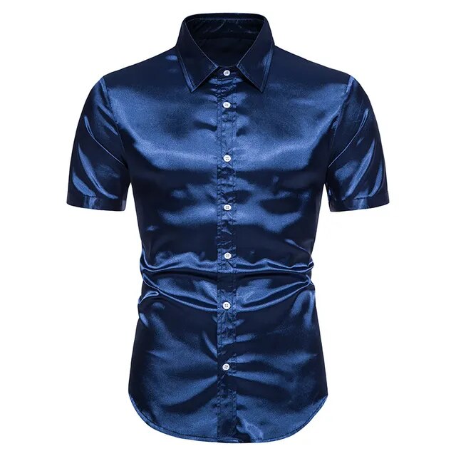 Solid Satin Luxury Dress Shirt
