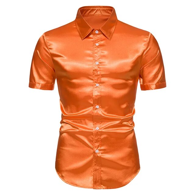 Solid Satin Luxury Dress Shirt