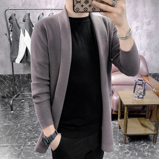 Cárdigan liso de punto de color liso