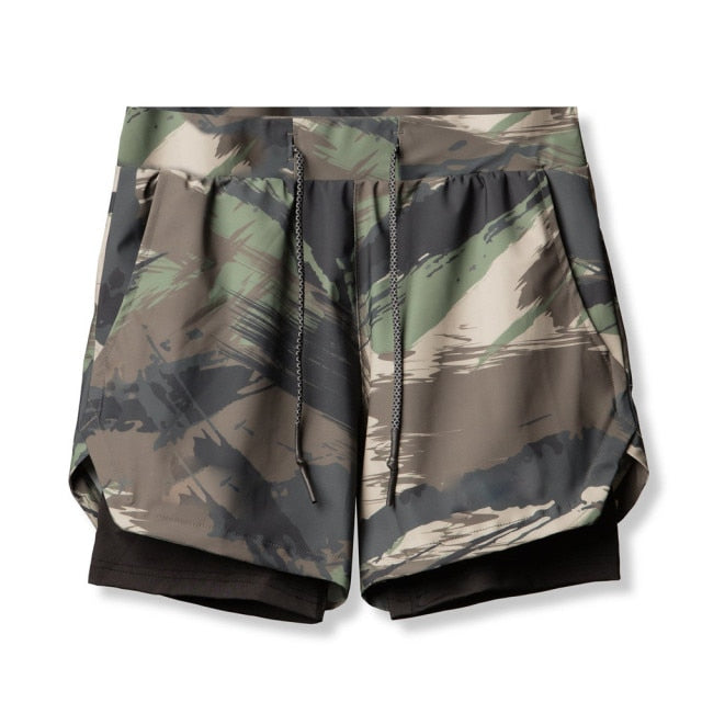 Short de sport 2 en 1 camouflage Brush Strokes