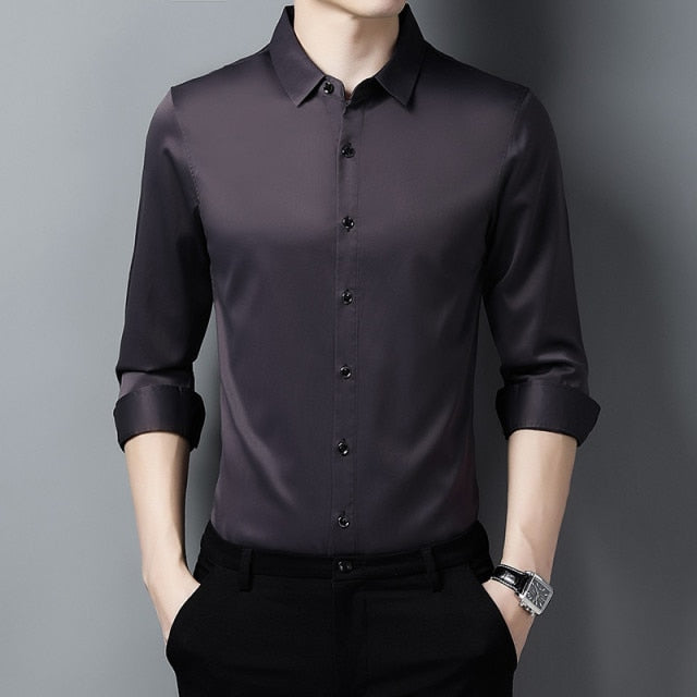 Black Buttons Solid Color Long Sleeve Shirt