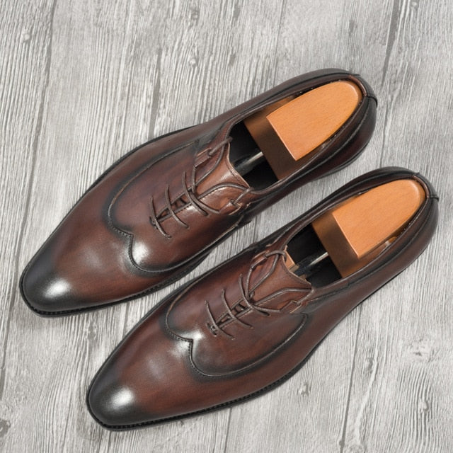 Simply Design Pointed Toe Business Office Style Men Oxford Shoes
