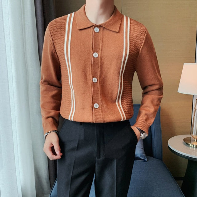 Knitted Four Side Stripe Sweater