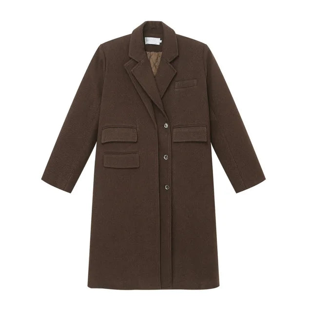 Solid Double Layer Multi-Pocket Coat