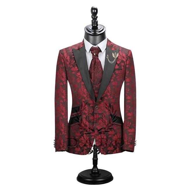 Floral Classic Slim Fit robe de bal hommes costume