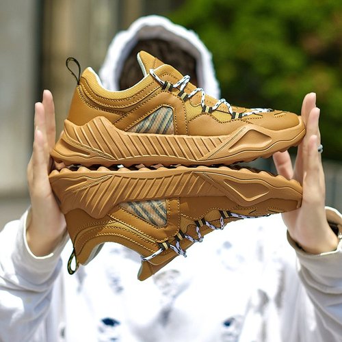 Sneaker pour hommes respirant et épais en maille décontractée colorée d'été