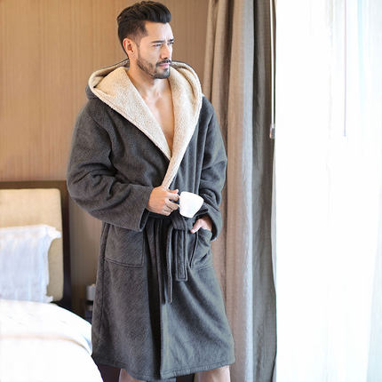 Shawl Collared Solid Winter Pajama Robe