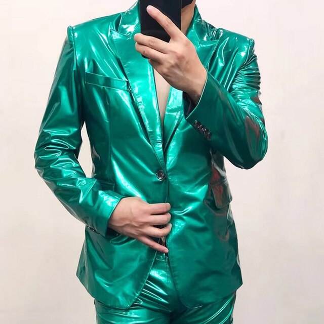 Spring Reflective Colorful Solid Blazer