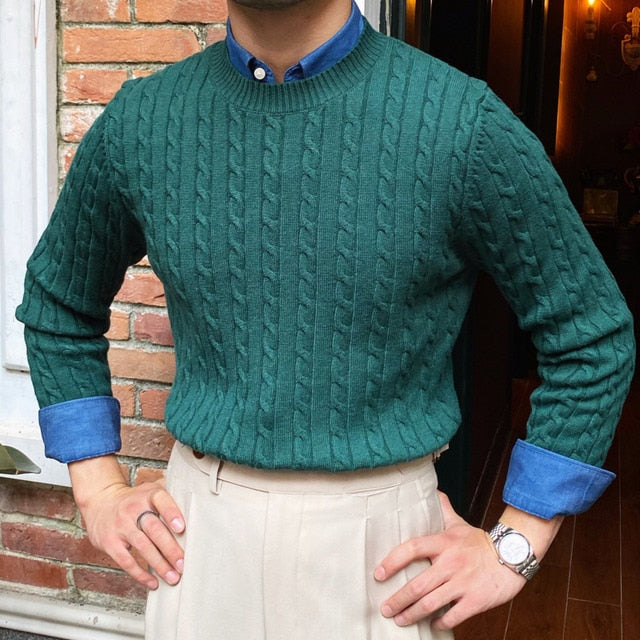 Round Neck Jacquard Sweater