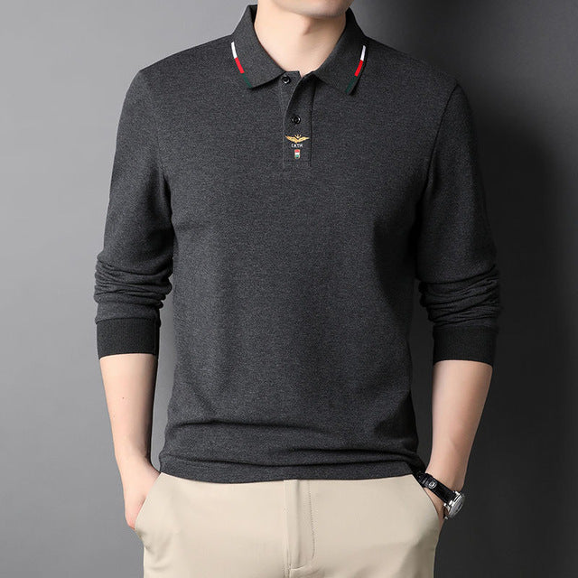 Embroidery Decoration Solid Cotton Polo Shirt