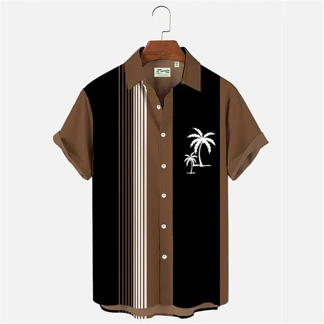 Palm Tree Printed Short Sleeve Shirt