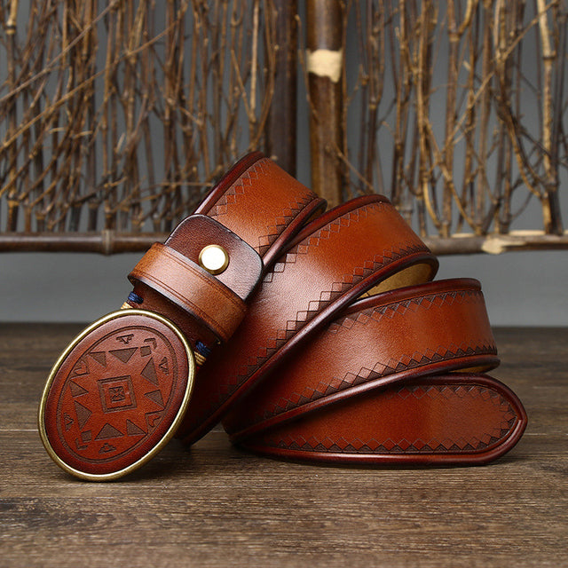 Chopper Ethnic Thick Leather Belts