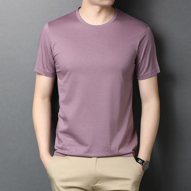 Solid Smooth Cotton T-Shirt