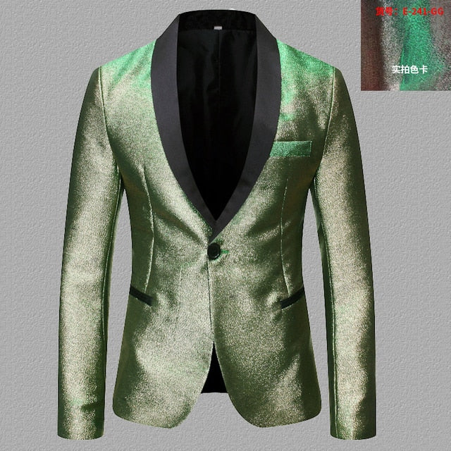 Shiny Gradient Single-Breasted Blazer