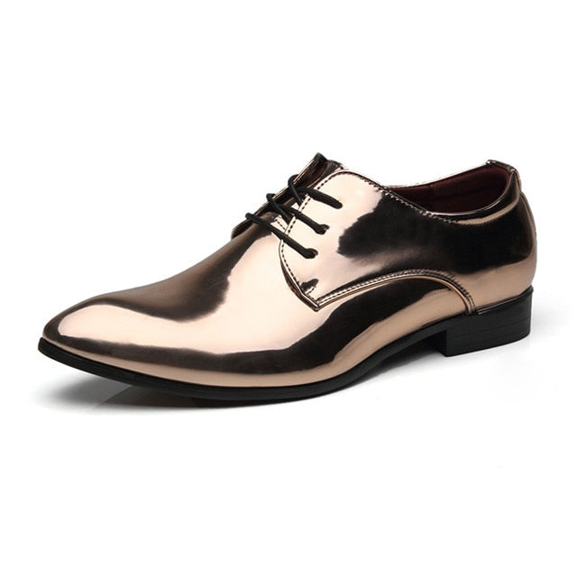 Lux Glossy Lace Up Hombres Zapatos Oxford