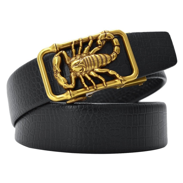 Ceinture en cuir à boucle carrée Scorpion