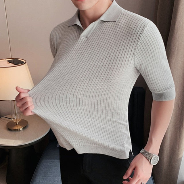 Polo liso de rayas a cuadros de Anyaman