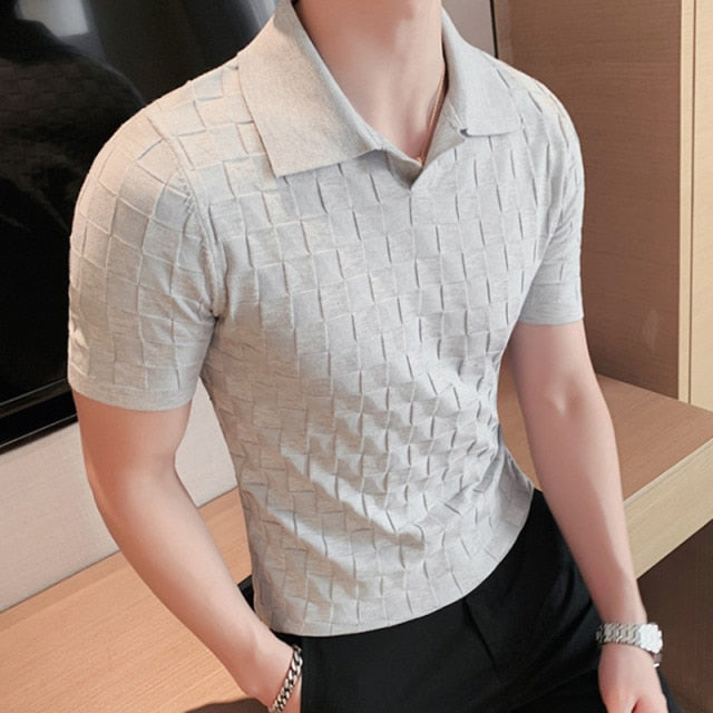 Polo liso de rayas a cuadros de Anyaman