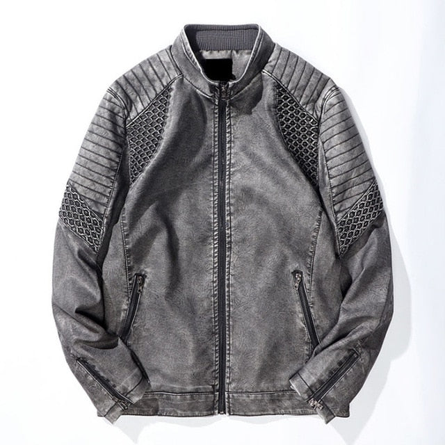 Veste en cuir d'hiver Light Hue Biker pour hommes