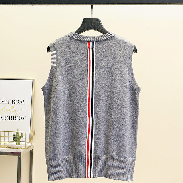 Harajuku Lil Button Stripe Pull Gilet