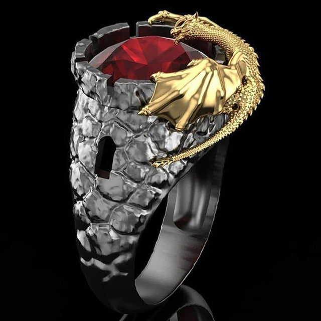 Intricate Dragon, Knight and Wolf Metal Fashion Rings