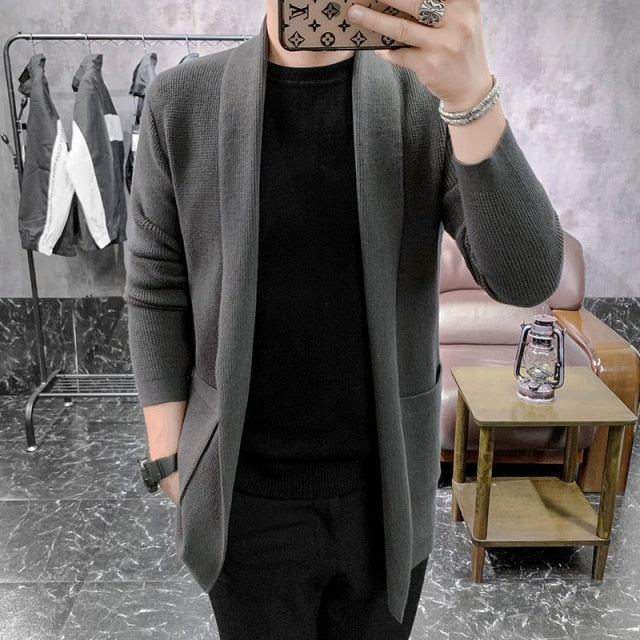 Cárdigan liso de punto de color liso